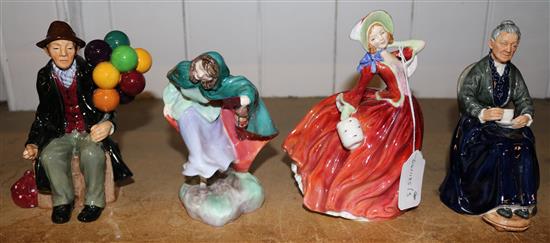 4 Doulton figures